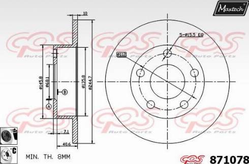 Maxtech 871078.6060 - Bremžu diski www.autospares.lv