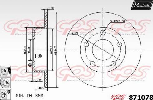 Maxtech 871078.6880 - Bremžu diski www.autospares.lv