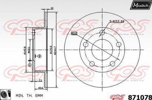 Maxtech 871078.0060 - Bremžu diski www.autospares.lv