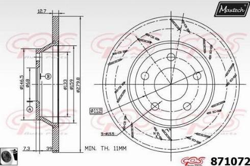 Maxtech 871072.0060 - Bremžu diski www.autospares.lv