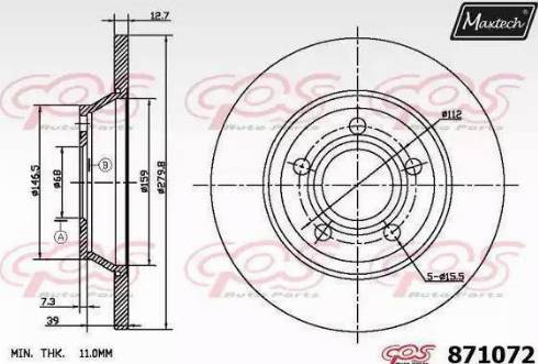 Maxtech 871072.0000 - Bremžu diski www.autospares.lv