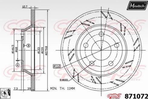 Maxtech 871072.0080 - Bremžu diski www.autospares.lv