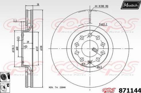 Maxtech 871144.6060 - Тормозной диск www.autospares.lv