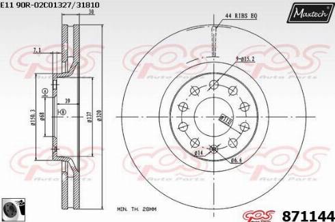 Maxtech 871144.0060 - Тормозной диск www.autospares.lv