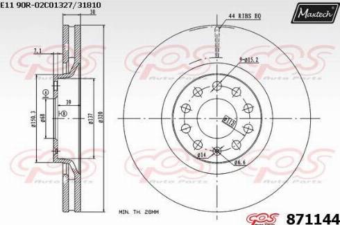 Maxtech 871144.0000 - Тормозной диск www.autospares.lv