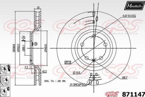 Maxtech 871147.6980 - Bremžu diski www.autospares.lv