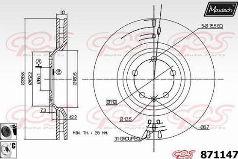 Maxtech 871147.6060 - Bremžu diski www.autospares.lv