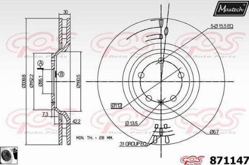 Maxtech 871147.0060 - Bremžu diski www.autospares.lv