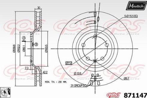 Maxtech 871147.0080 - Bremžu diski www.autospares.lv