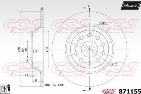 Maxtech 871155.0080 - Тормозной диск www.autospares.lv