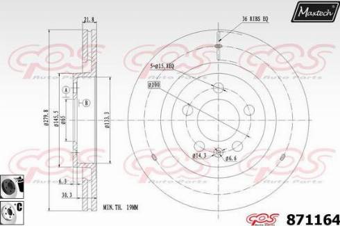 Maxtech 871164.6060 - Bremžu diski www.autospares.lv