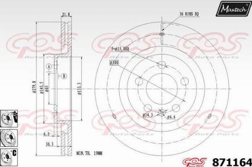 Maxtech 871164.6880 - Bremžu diski www.autospares.lv