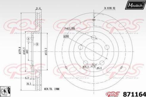 Maxtech 871164.0080 - Bremžu diski www.autospares.lv