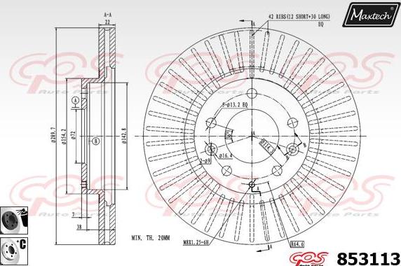 Maxtech 871164 - Bremžu diski www.autospares.lv