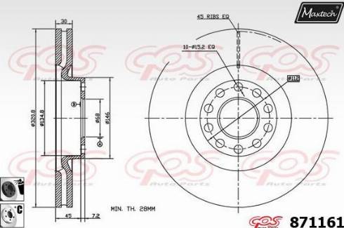 Maxtech 871161.6060 - Bremžu diski autospares.lv