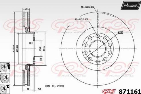 Maxtech 871161.6880 - Bremžu diski autospares.lv