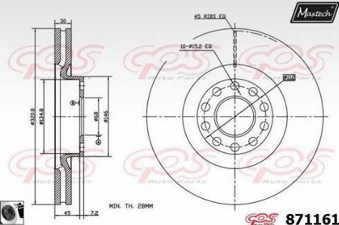 Maxtech 871161.0060 - Bremžu diski autospares.lv