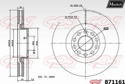 Maxtech 871161.0000 - Bremžu diski autospares.lv