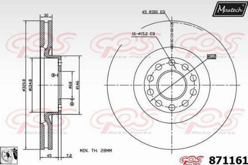 Maxtech 871161.0080 - Bremžu diski autospares.lv