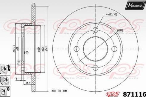 Maxtech 871116.6980 - Bremžu diski www.autospares.lv