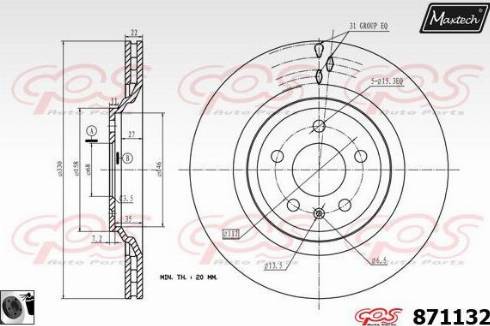 Maxtech 871132.0060 - Bremžu diski www.autospares.lv