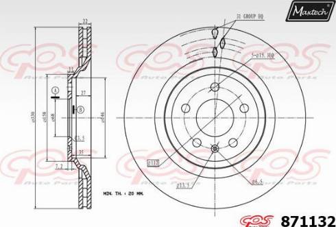 Maxtech 871132.0000 - Bremžu diski www.autospares.lv