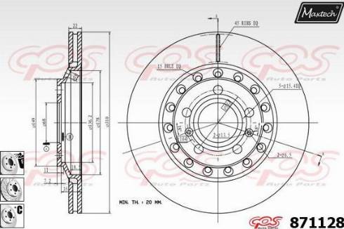 Maxtech 871128.6980 - Bremžu diski www.autospares.lv