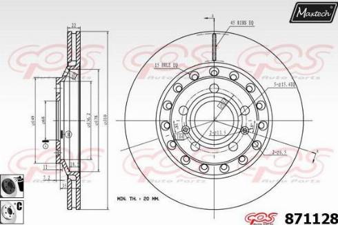 Maxtech 871128.6060 - Bremžu diski www.autospares.lv