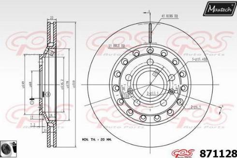 Maxtech 871128.0060 - Bremžu diski www.autospares.lv