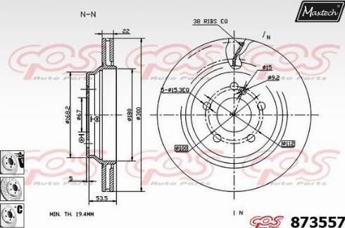 Maxtech 873557.6980 - Bremžu diski www.autospares.lv