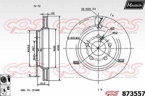 Maxtech 873557.6060 - Bremžu diski www.autospares.lv