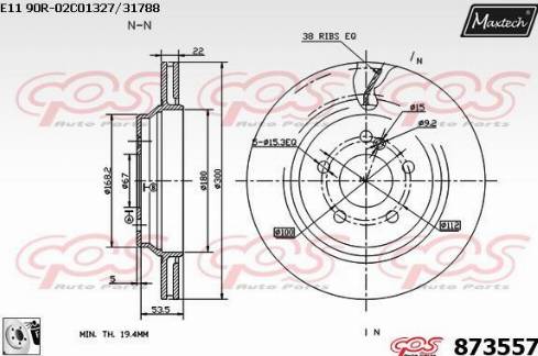 Maxtech 873557.0080 - Bremžu diski www.autospares.lv