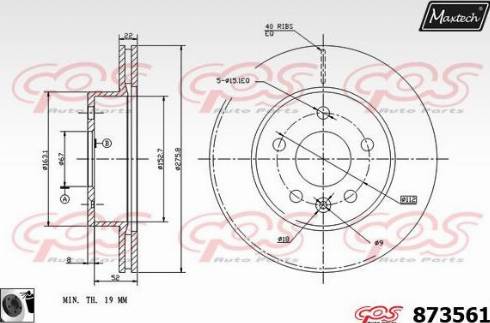 Maxtech 873561.0060 - Тормозной диск www.autospares.lv