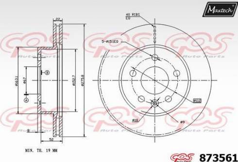 Maxtech 873561.0000 - Тормозной диск www.autospares.lv