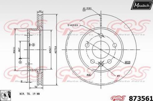 Maxtech 873561.0080 - Тормозной диск www.autospares.lv