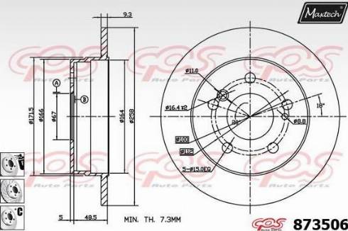 Maxtech 873506.6880 - Bremžu diski autospares.lv