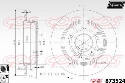 Maxtech 873524.6060 - Bremžu diski autospares.lv