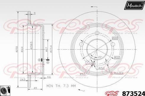 Maxtech 873524.0060 - Bremžu diski autospares.lv