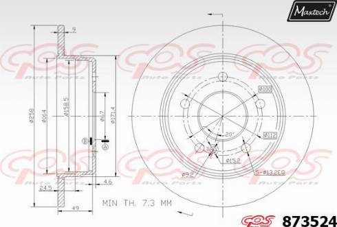 Maxtech 873524.0000 - Bremžu diski autospares.lv