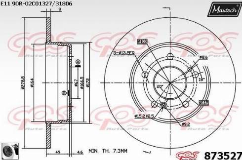 Maxtech 873527.0060 - Bremžu diski www.autospares.lv