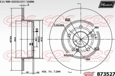 Maxtech 873527.0000 - Bremžu diski www.autospares.lv