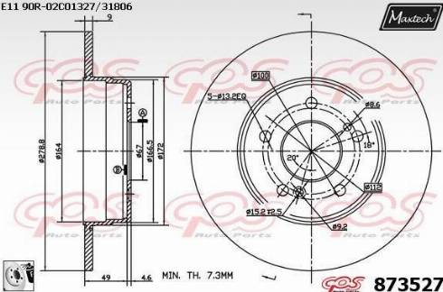 Maxtech 873527.0080 - Bremžu diski www.autospares.lv