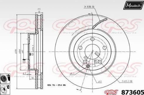 Maxtech 873605.6060 - Bremžu diski www.autospares.lv