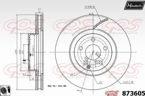 Maxtech 873605.0060 - Bremžu diski www.autospares.lv