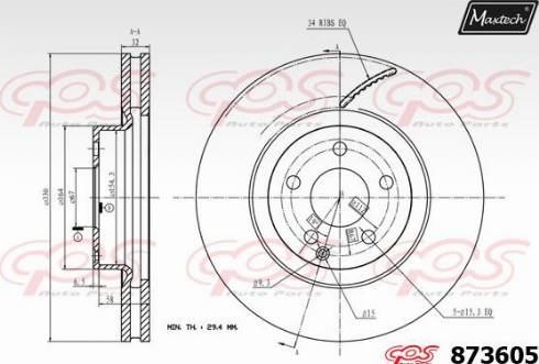 Maxtech 873605.0000 - Bremžu diski www.autospares.lv