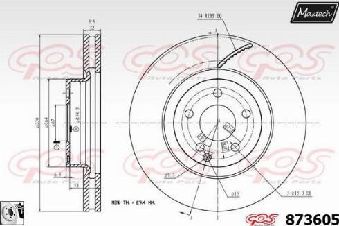 Maxtech 873605.0080 - Bremžu diski www.autospares.lv