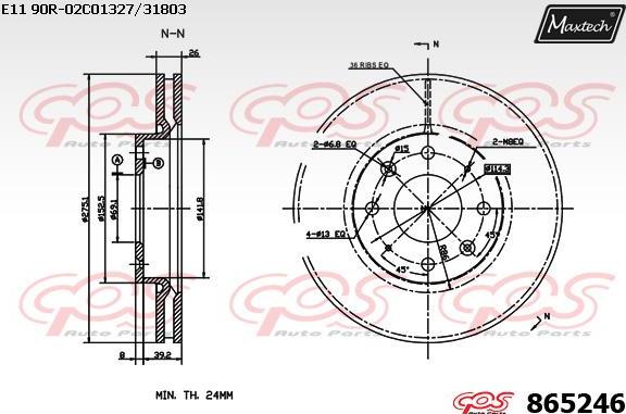 Maxtech 873605 - Bremžu diski www.autospares.lv