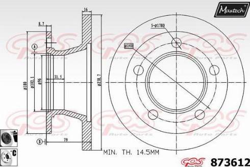 Maxtech 873612.6060 - Bremžu diski www.autospares.lv