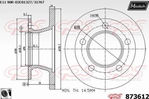 Maxtech 873612.0060 - Bremžu diski www.autospares.lv