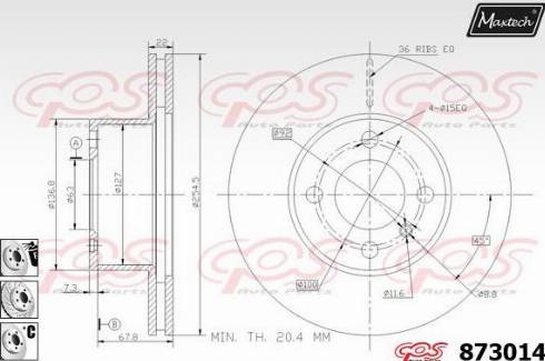 Maxtech 873014.6980 - Bremžu diski www.autospares.lv